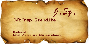 Jónap Szendike névjegykártya